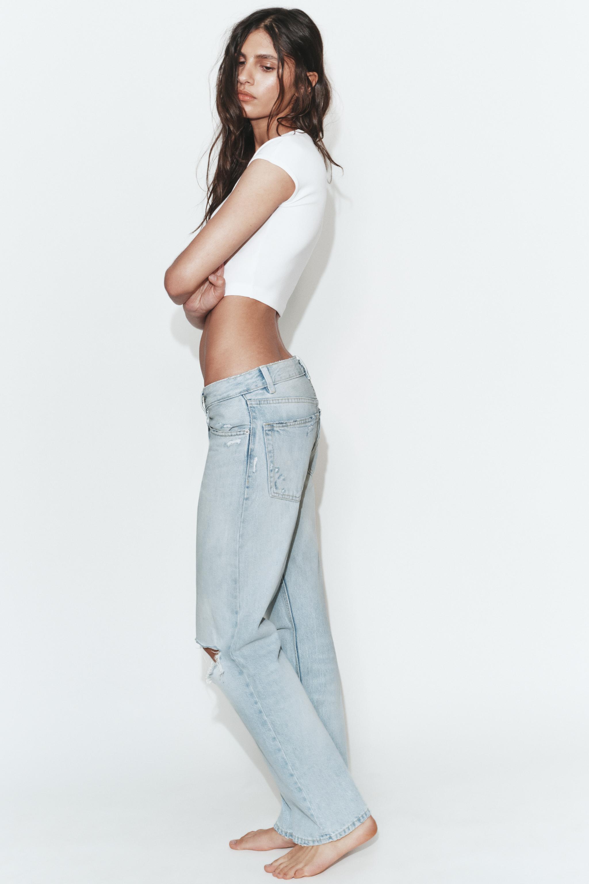 TRF DÜŞÜK BEL YIRTMAÇLI STRAIGHT JEAN - Görsel 4
