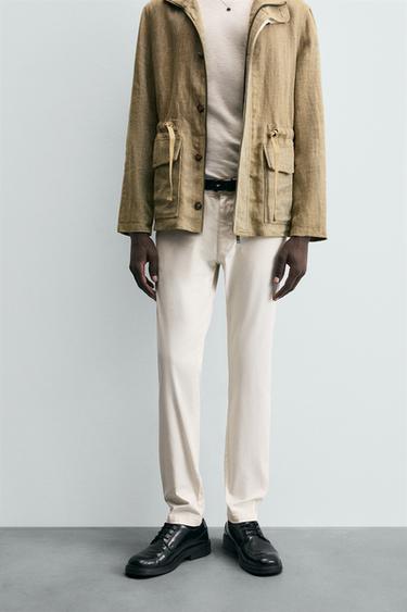Zara SKINNY CHINO PANTS - Stone