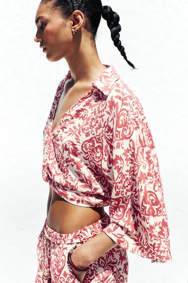 TOP RUSTIQUE IMPRIMÉ - Multicolore de Zara - Image 2