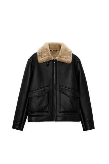DOUBLE-FACED FAUX LEATHER JACKET