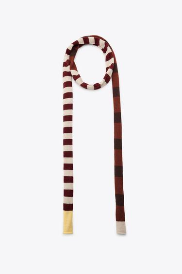 STRIPED KNIT SCARF - Multicoloured by Zara