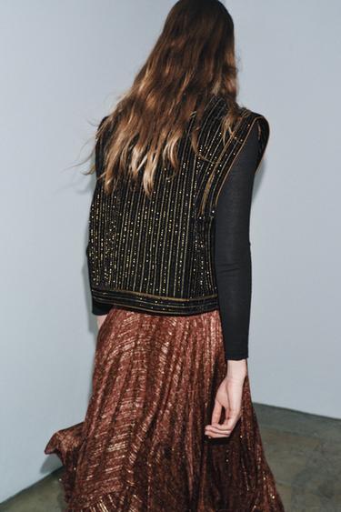 VELVET QUILTED WAISTCOAT ZW COLLECTION LIMITED EDITION - Black by Zara - Image 3