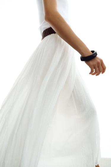 BELTED MIDI SKIRT - White by Zara - Image 3