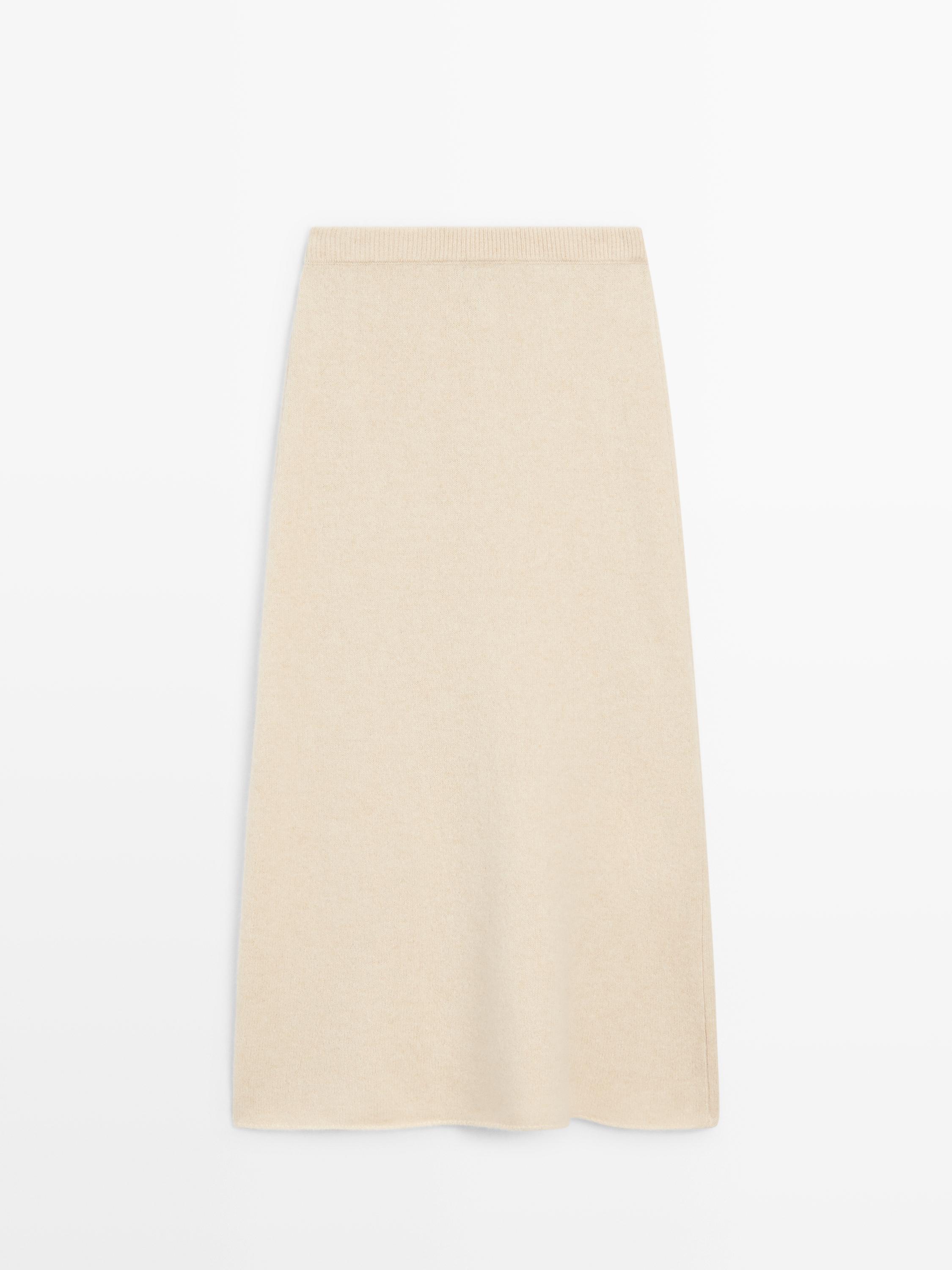 Knit alpaca and wool midi skirt