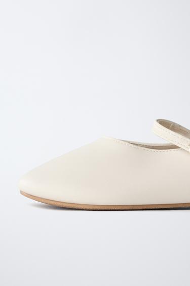 BUCKLED BALLET FLATS - White by Zara - Image 5
