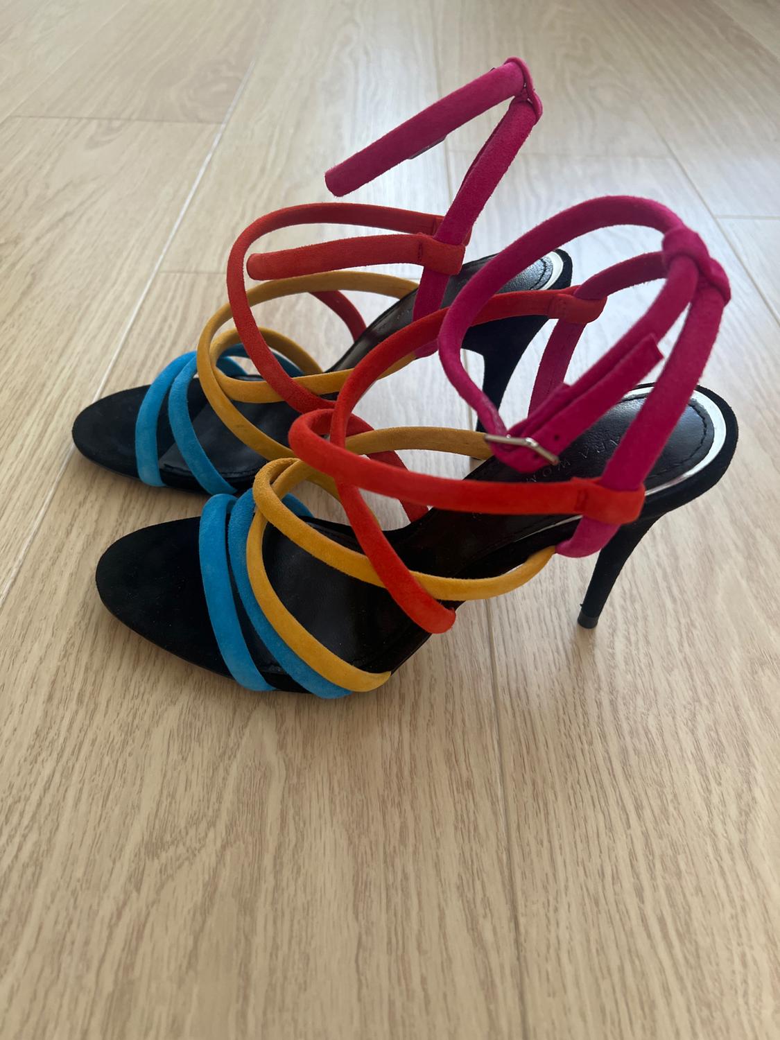 MULTICOLOURED LEATHER SANDALS - Image 4