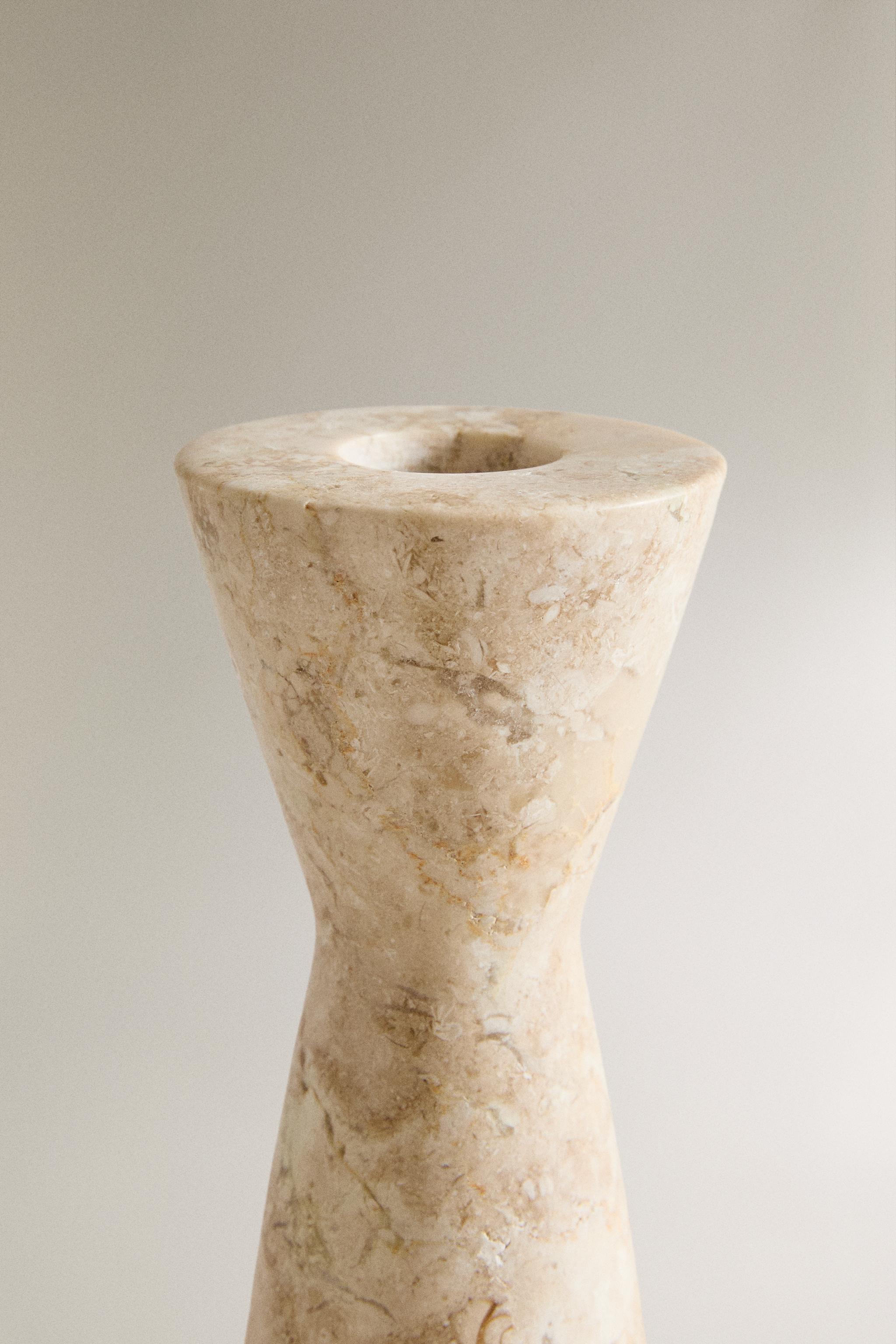 MARBLE CANDLEHOLDER — Beige