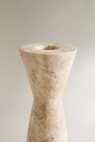MARBLE CANDLEHOLDER - Beige by Zara - Image 1