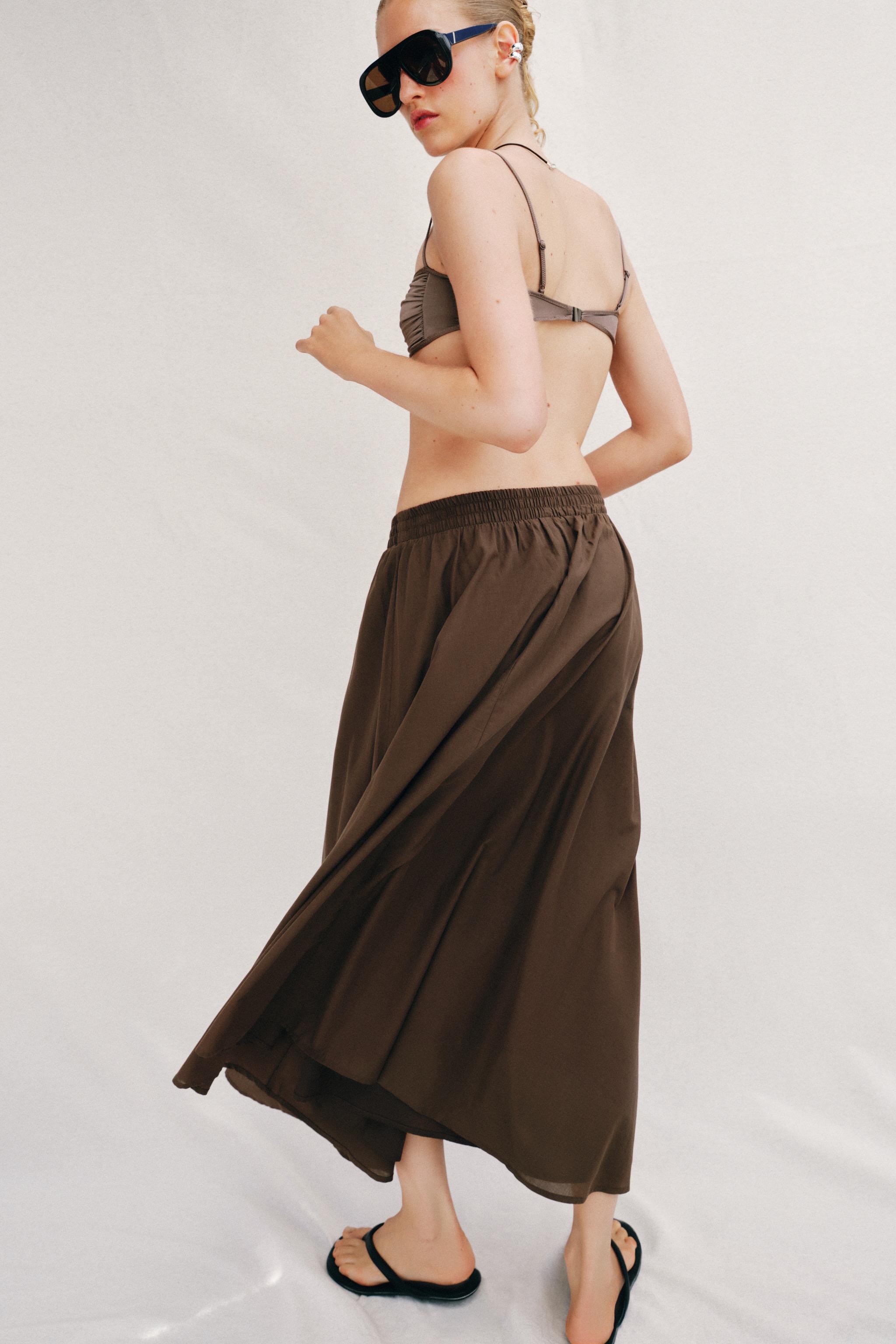 Женские юбки Zara LAYERED MIDI SKIRT — фото 5