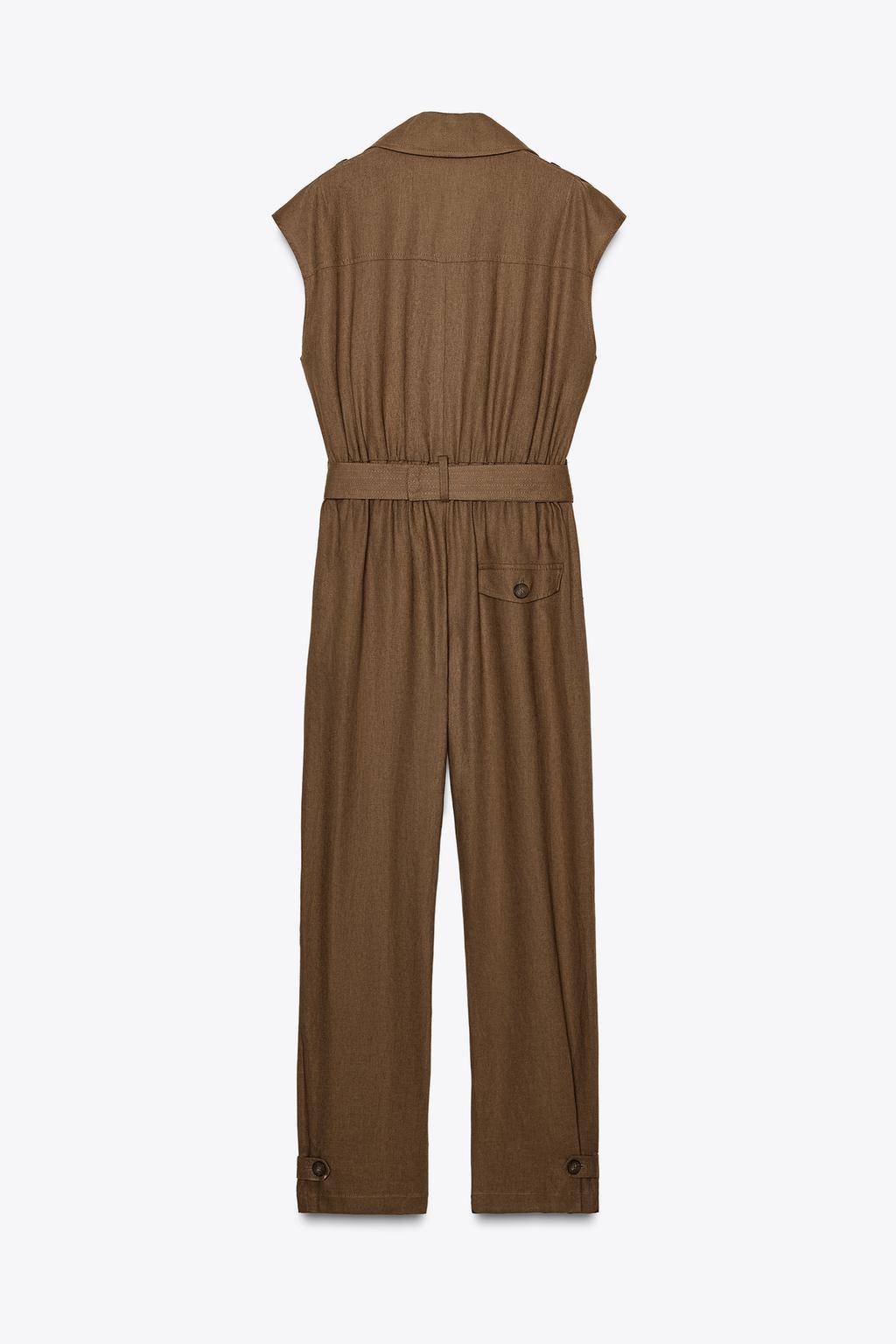Thumbnail image for LINEN BLEND JUMPSUIT WITH BELT