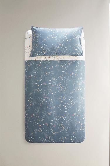 HOUSSE DE COUETTE RÉVERSIBLE ENFANT ESPACE - Écru / Bleu de Zara - Image 0