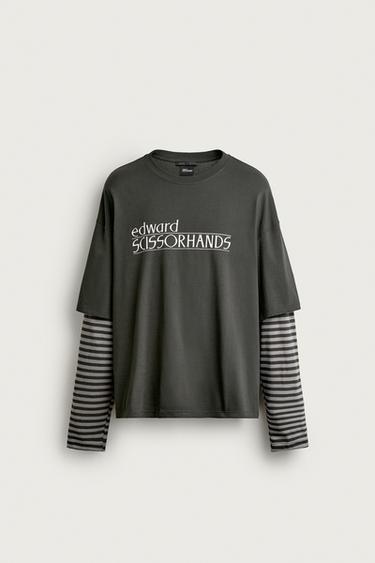 EDWARD SCISSORHANDS ©20TH CENTURY STUDIOS ЖОЛАҚ ЖЕҢДІ ЖЕЙДЕ - Күңгірт сұр Zara компаниясынан