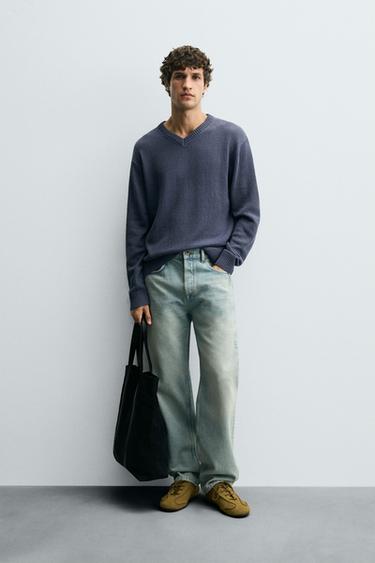 TEXTURED STRUCTURE SWEATER - Faded blue by Zara
