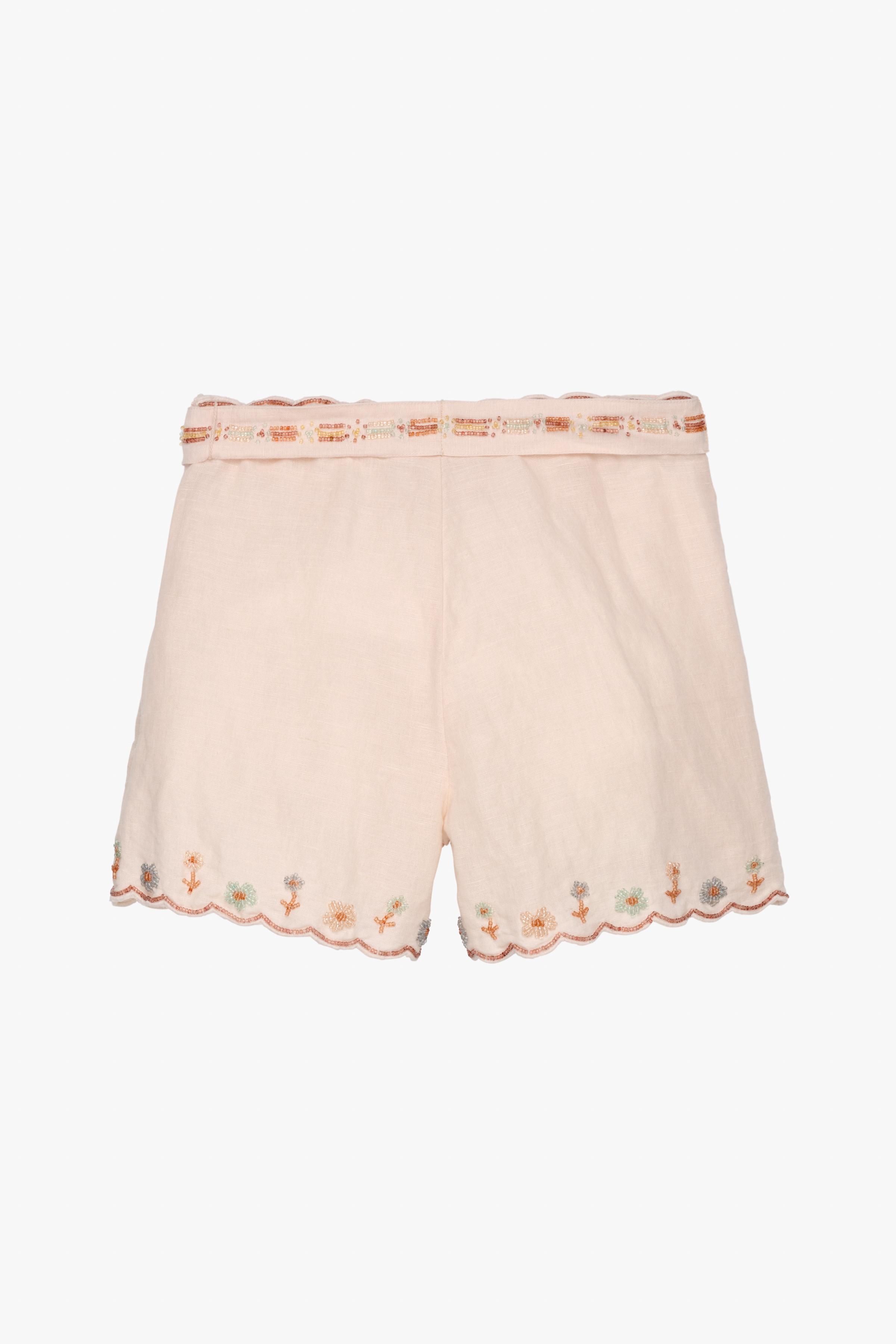 BEADED SHORTS LIMITED EDITION - Pale pink