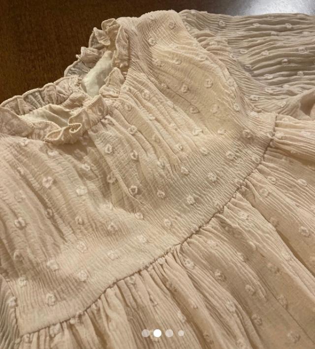 PLEATED PLUMETIS DRESS - Image 3