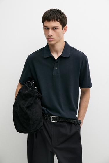 Polo piqué 100% algodón - Azul pato de Zara - Imagen 0