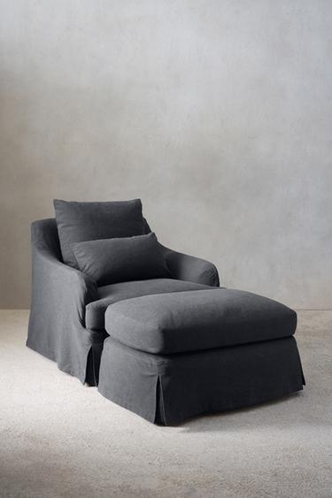 Zara FOOTSTOOL 01 - Green stripe - Image 0
