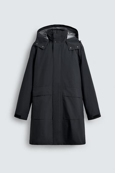 WATER-REPELLENT DETACHABLE TECHNICAL PARKA - Navy blue by Zara - Image 9