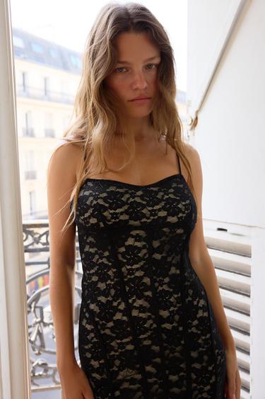 LACE MINI DRESS - Black by Zara