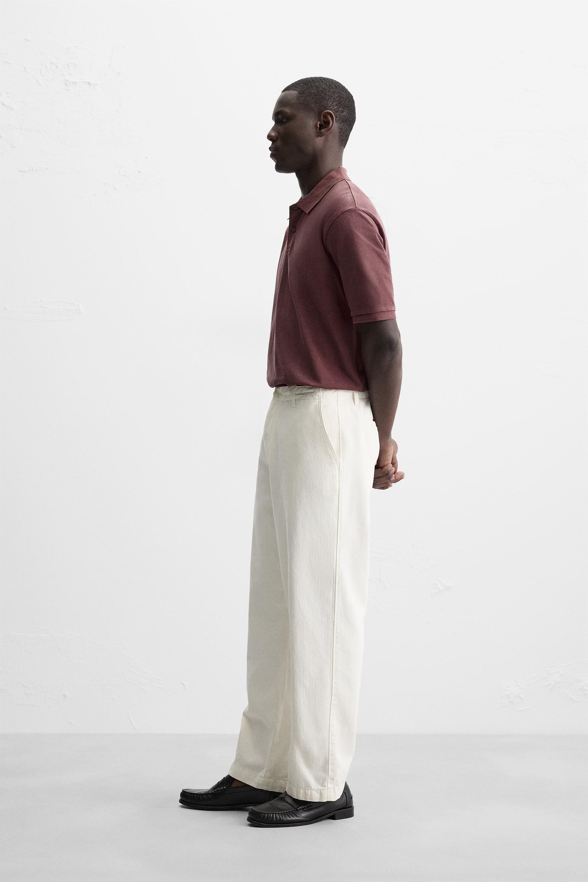HERRINGBONE CHINO PANTS - Stone | ZARA United States