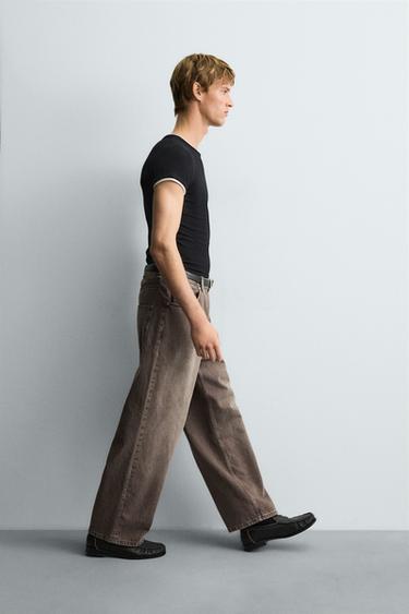 BAGGY FIT JEANS - Brown by Zara