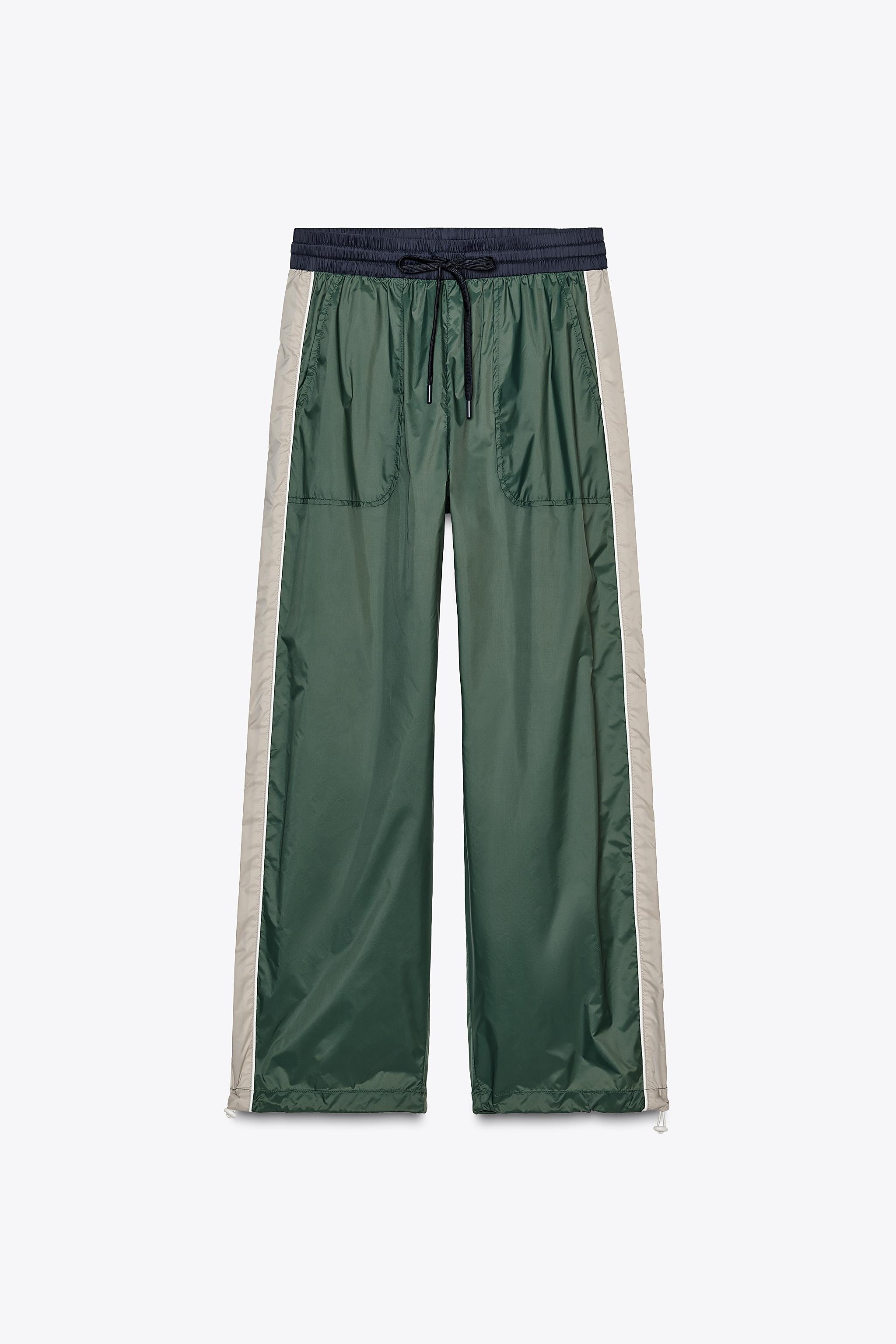 RIGHT LEG POCKET PANTS WITH COTTON LINEN UNEVEN YARN CANVAS