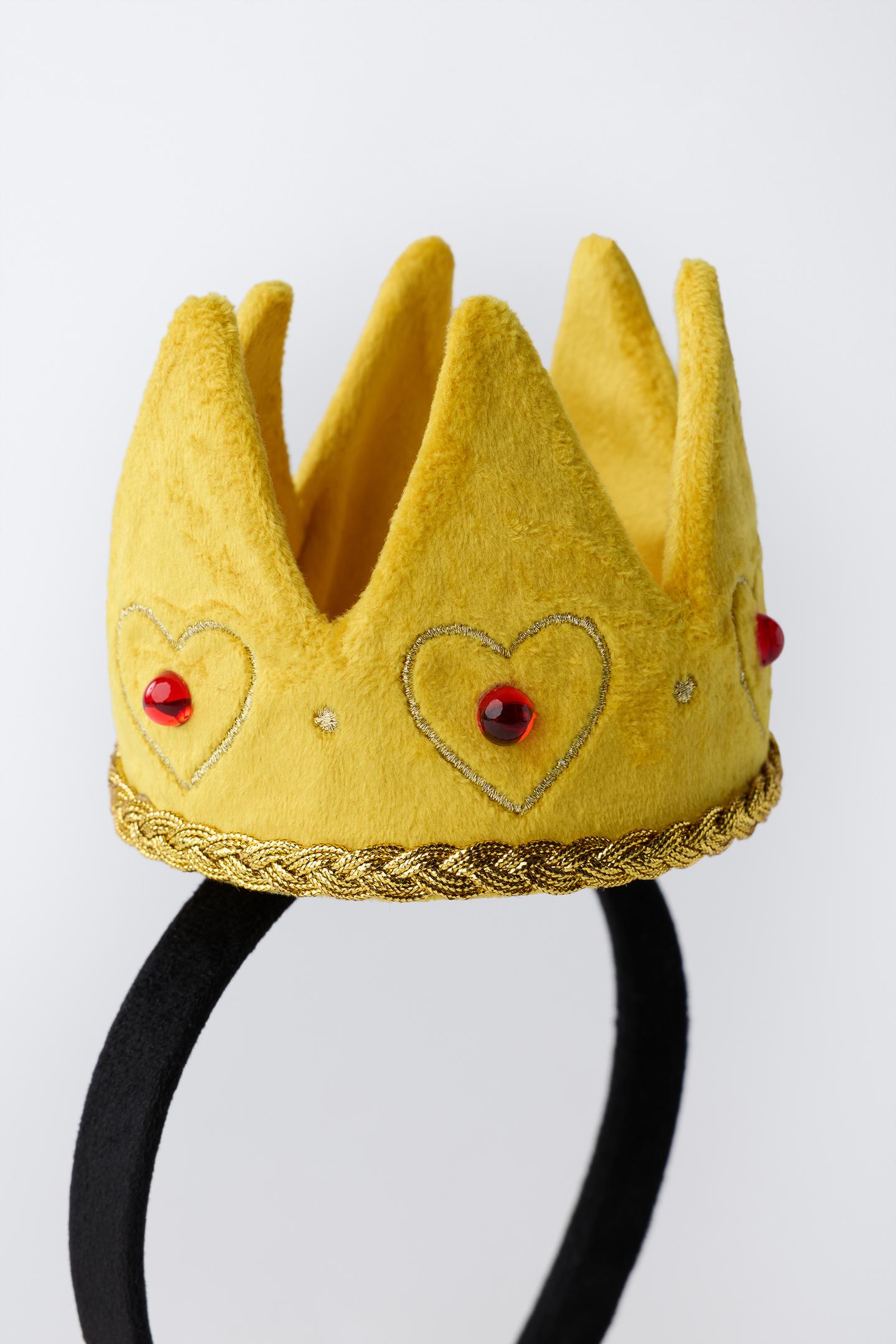 Детские аксессуары для волос Zara Queen OF Hearts Alice IN Wonderland © Disney Costume Crown Headband, цвет: Золотой — фото 2