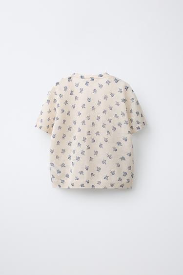 TOP EN MAILLE À FLEURS - Blanc cassé de Zara - Image 1