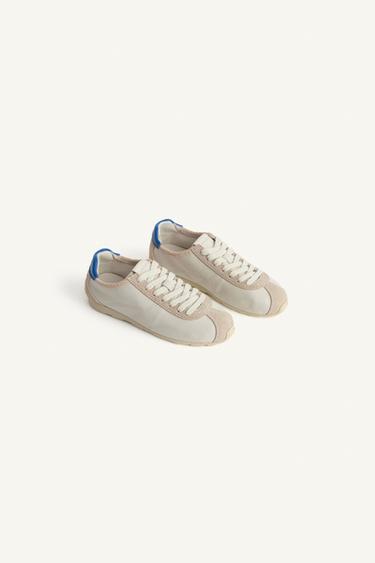 CTTN LTHR SNKRS - Grey by Zara
