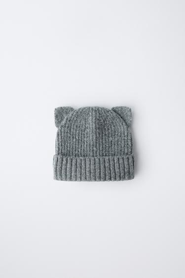 GORRO PUNTO OREJITAS - Gris vigoré de Zara