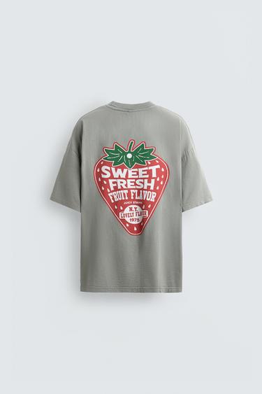 T-SHIRT LAVÉ IMPRIMÉ COMBINÉ - Gris foncé de Zara - Image 6