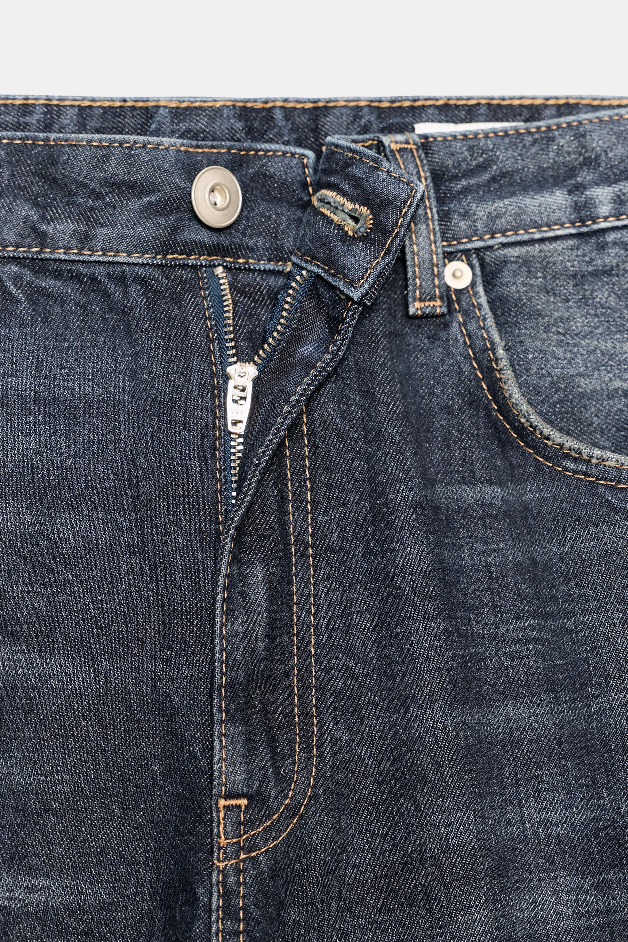 TRF RIPPED MID-RISE BAGGY JEANS