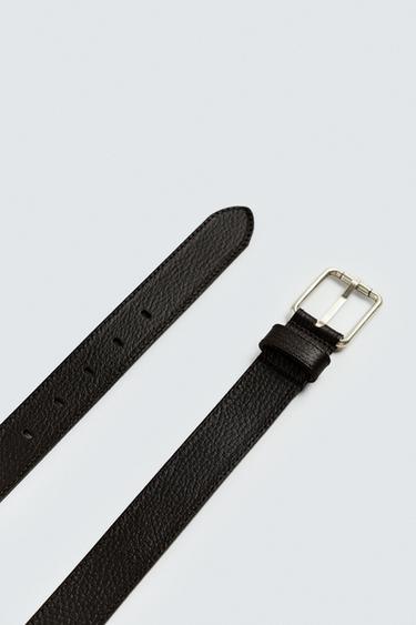 CEINTURE EN CUIR SURPIQUÉE - Marron de Zara - Image 3