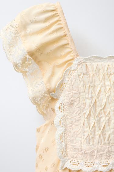 FLOWING JACQUARD BIB DRESS - Vanilla by Zara - Image 2