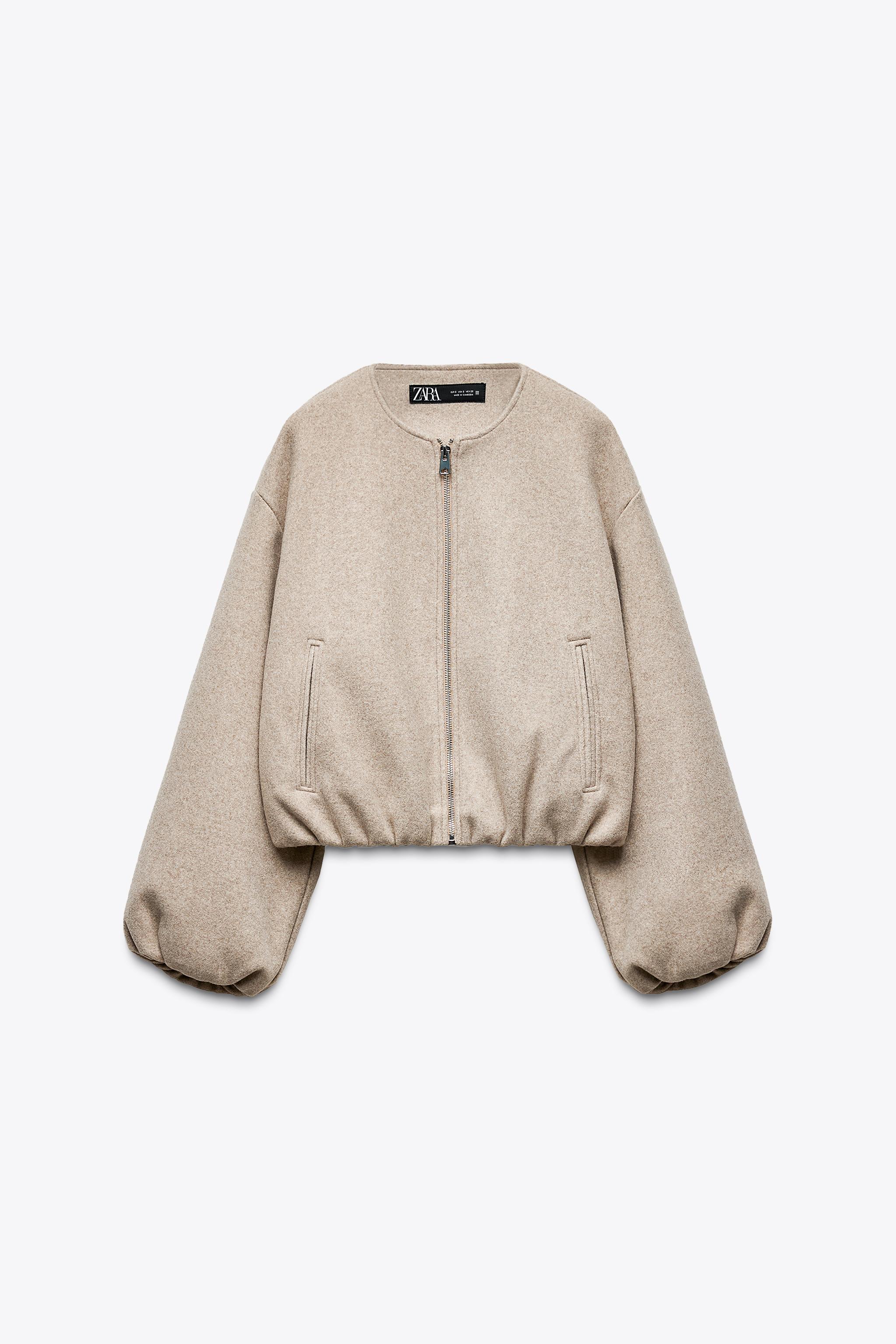 ソフトストレッチトリムボンバージャケット - エクリュ | ZARA