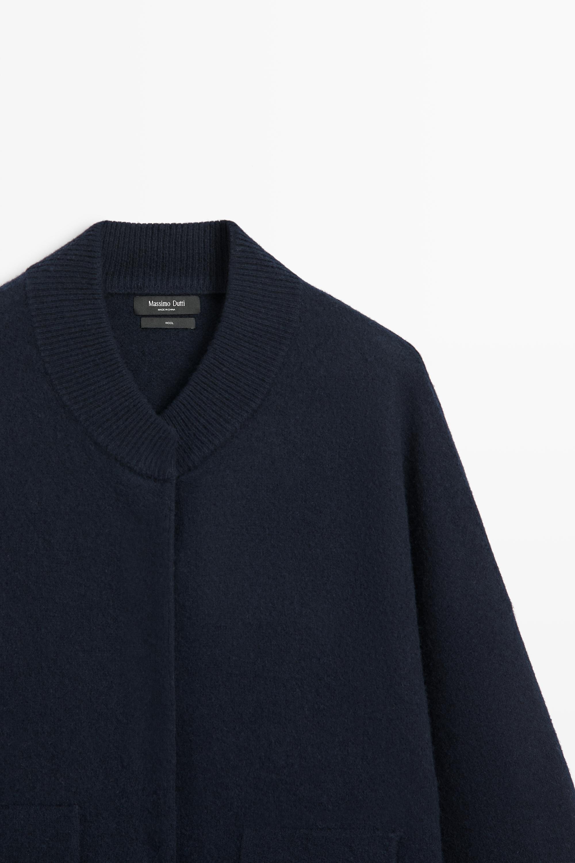 100% wool bomber jacket with pockets