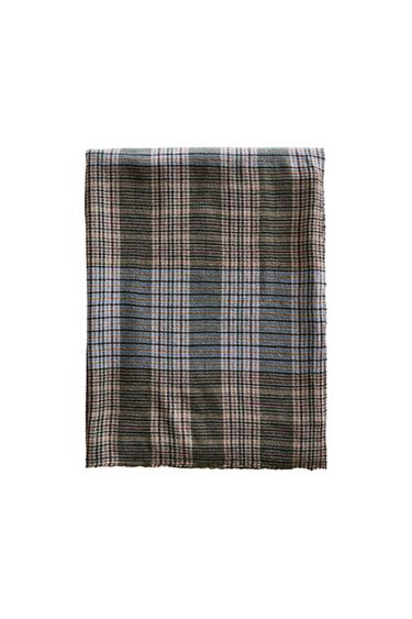 CHECK WOOL THROW - Greens by Zara
