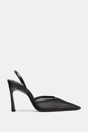 Zara MESH HEELS - Black