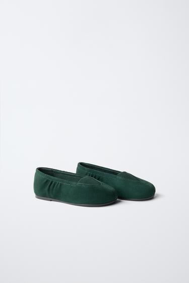 FRUIT OF THE LOOM™ LEATHER BALLET FLATS — Green 2