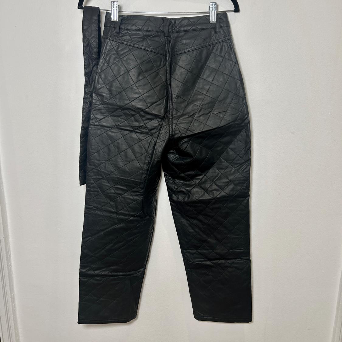 FAUX LEATHER BELTED PANTS - Image 5