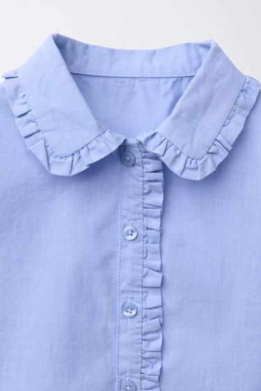 CHEMISE À VOLANTS - Bleu moyen de Zara - Image 2