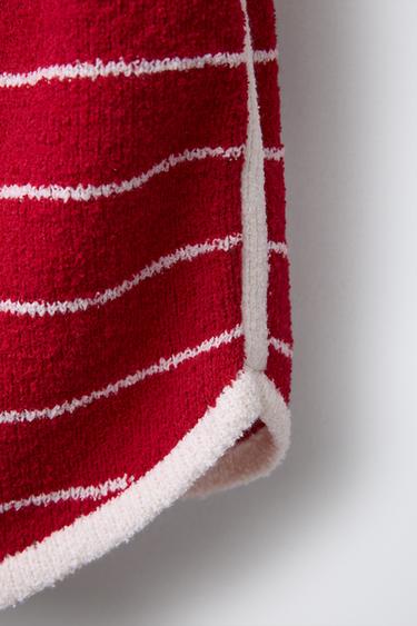 JUPE EFFET SERVIETTE RAYURES - Rayure rouge de Zara - Image 3