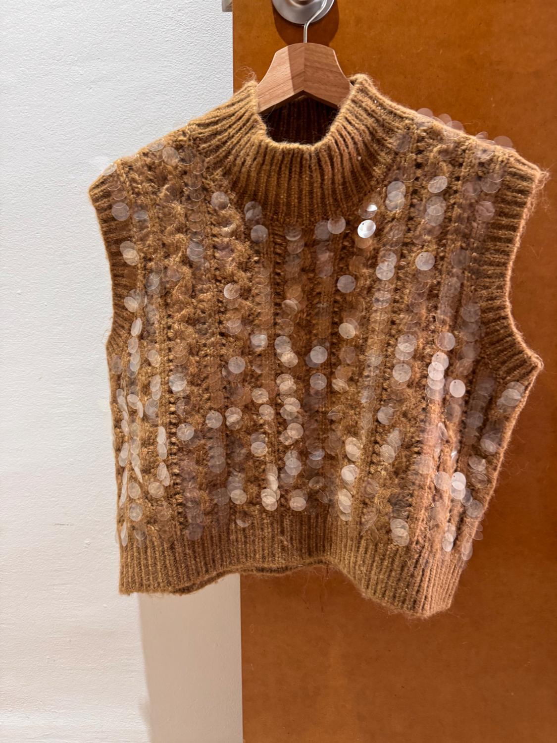 SEQUIN KNIT WAISTCOAT - Image 3