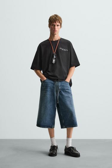 CAMISETA TEXTOS ESTAMPADOS - Negro de Zara - Imagen 0