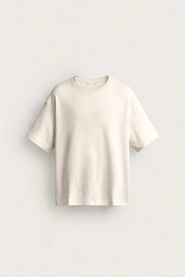 Zara RELAXED FIT INTERLOCK PATCH SWEATSHIRT - Ecru