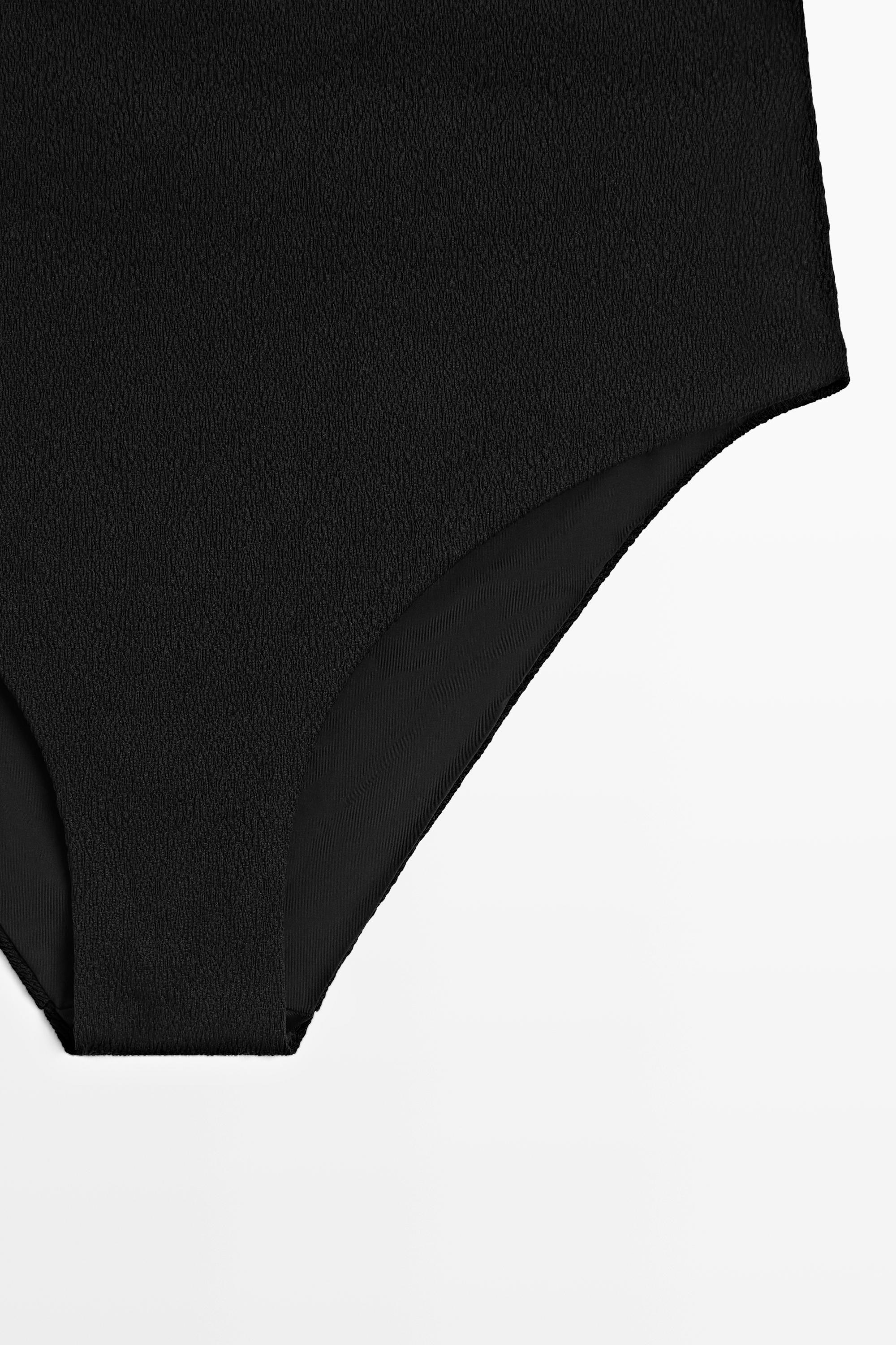 Culotte de bikini taille haute texturée