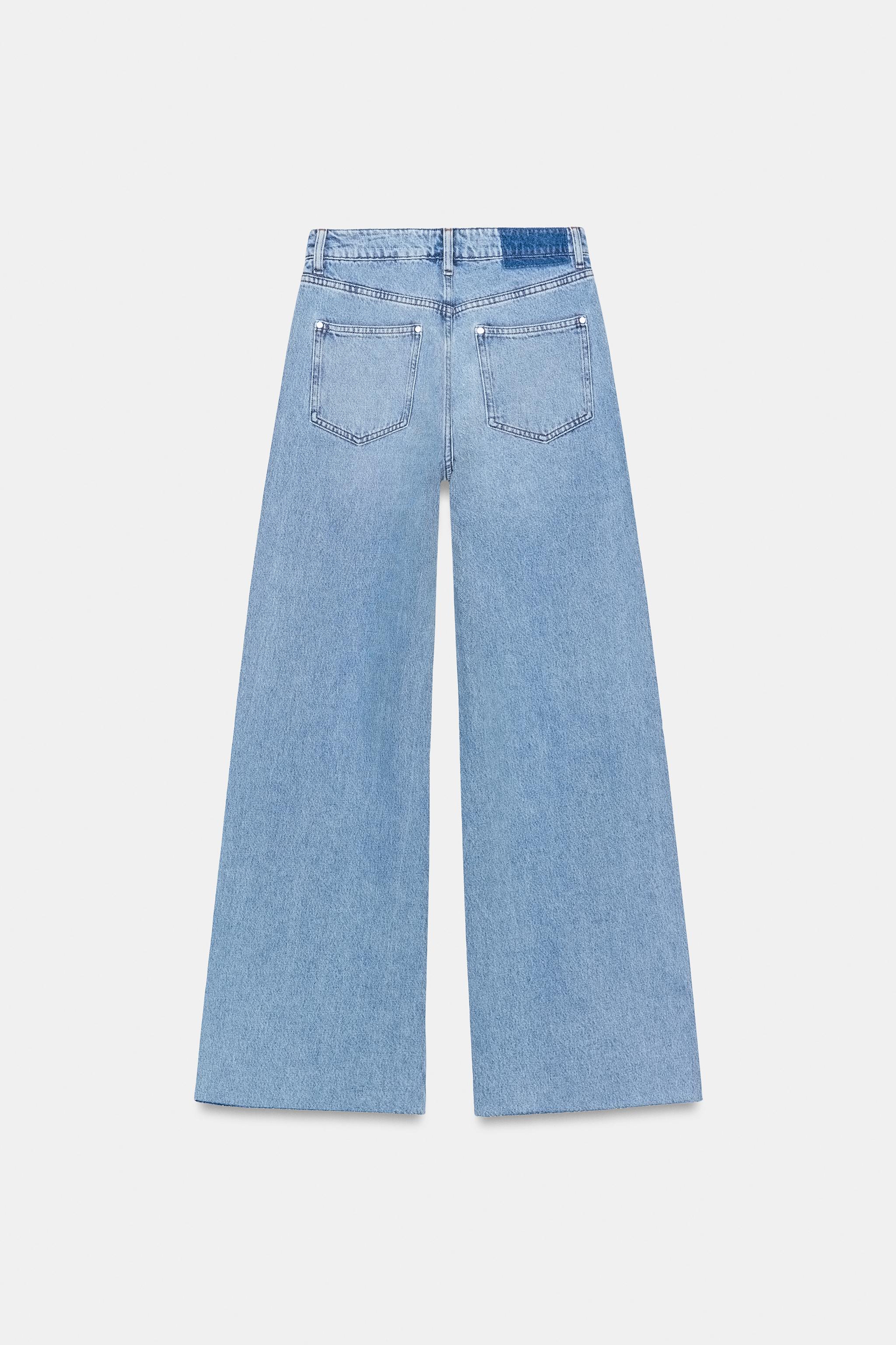 Z1975 HIGH WAIST WIDE LEG STUDDED JEANS