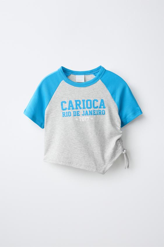 CARIOCA PRINT RAGLAN SLEEVE T-SHIRT - Blue by Zara - Image 0