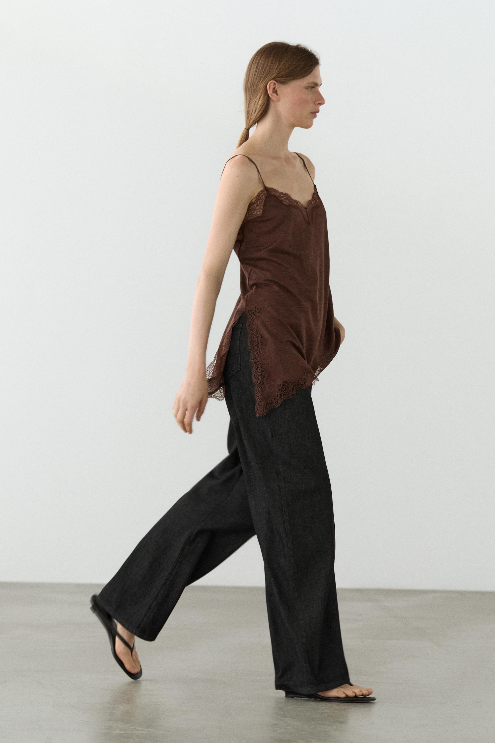 Top asymétrique en lin mélangé