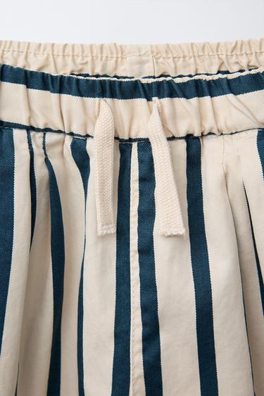 STRIPED BALLOON TROUSERS - Navy / White by Zara - Image 2